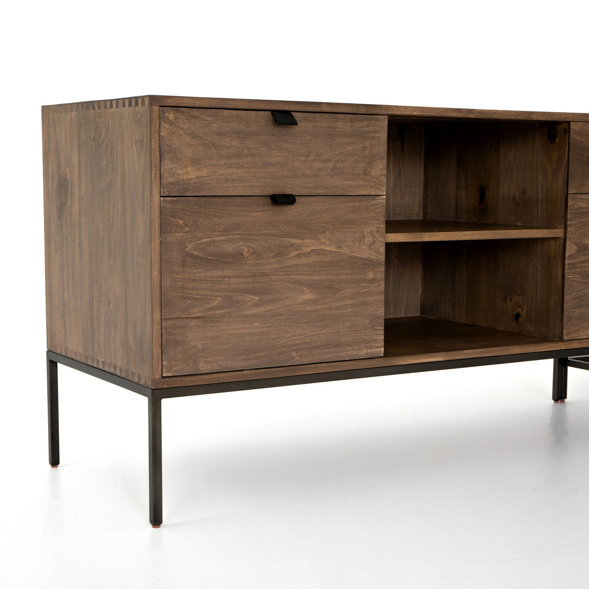 Trey Desk System With Filing Credenza