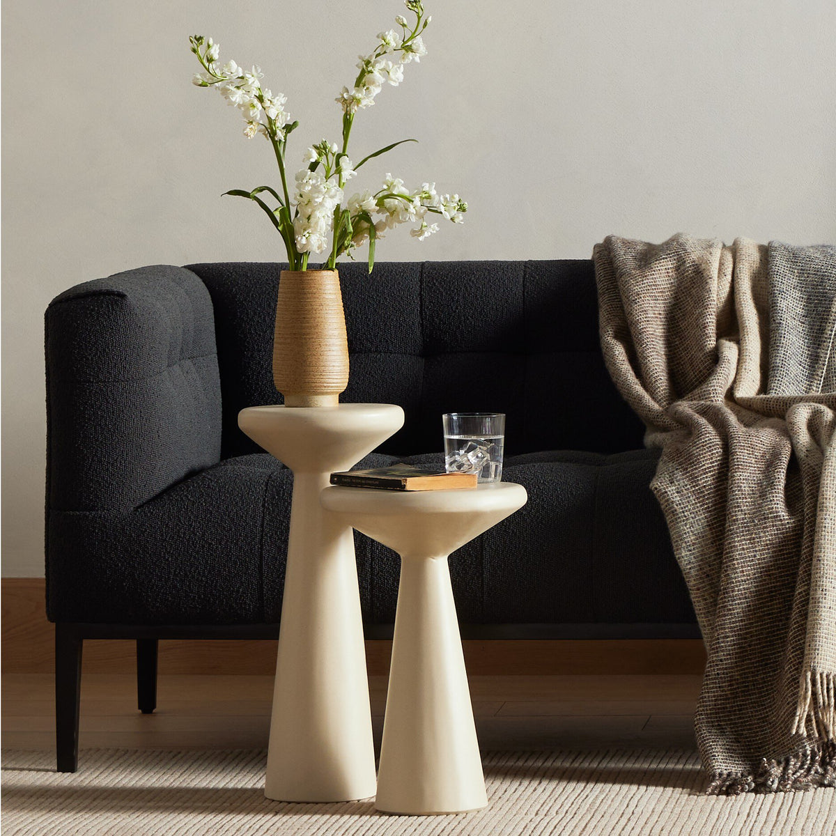 Ravine Concrete Accent Tables-Set Of 2