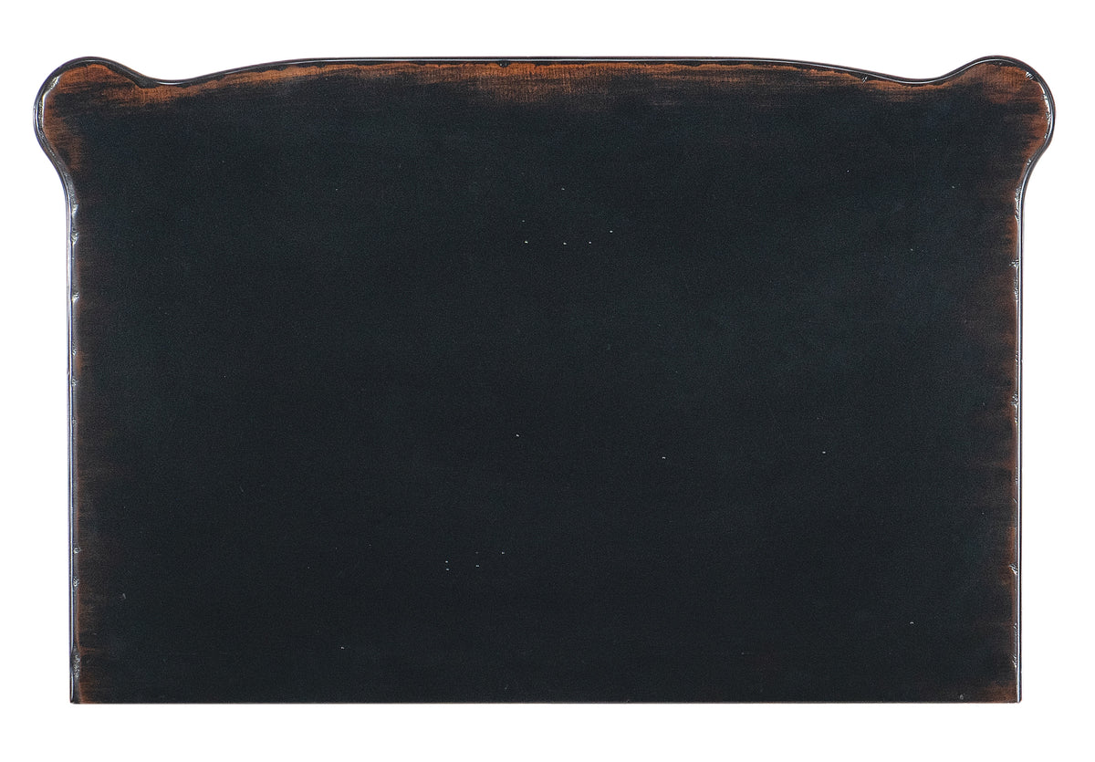 a black rectangular object with brown edges