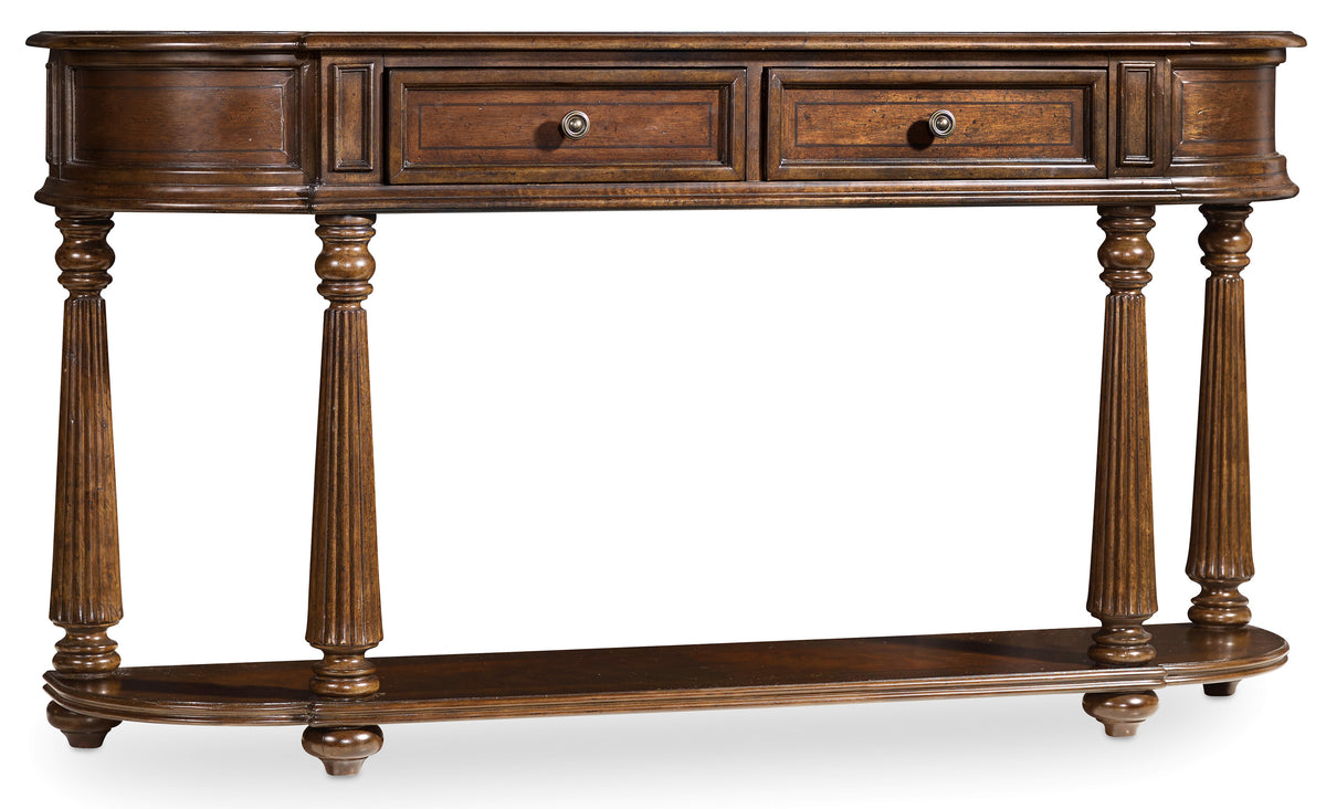 a wooden table with drawers