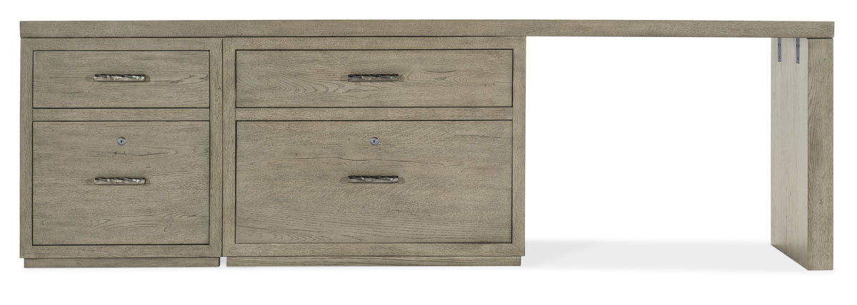 a wooden desk with a drawer