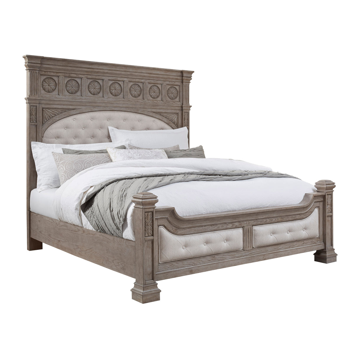 a bed with a white cover