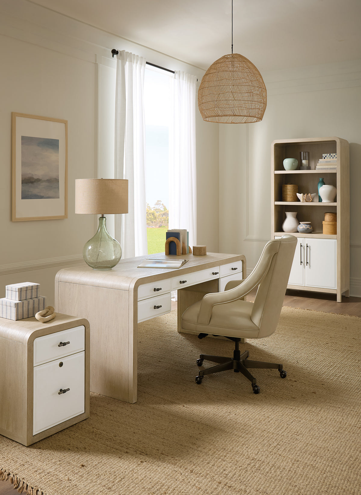 a desk in a room