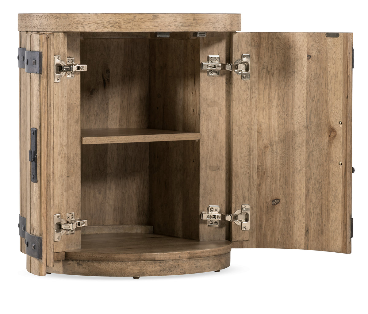 a wooden cabinet with a shelf