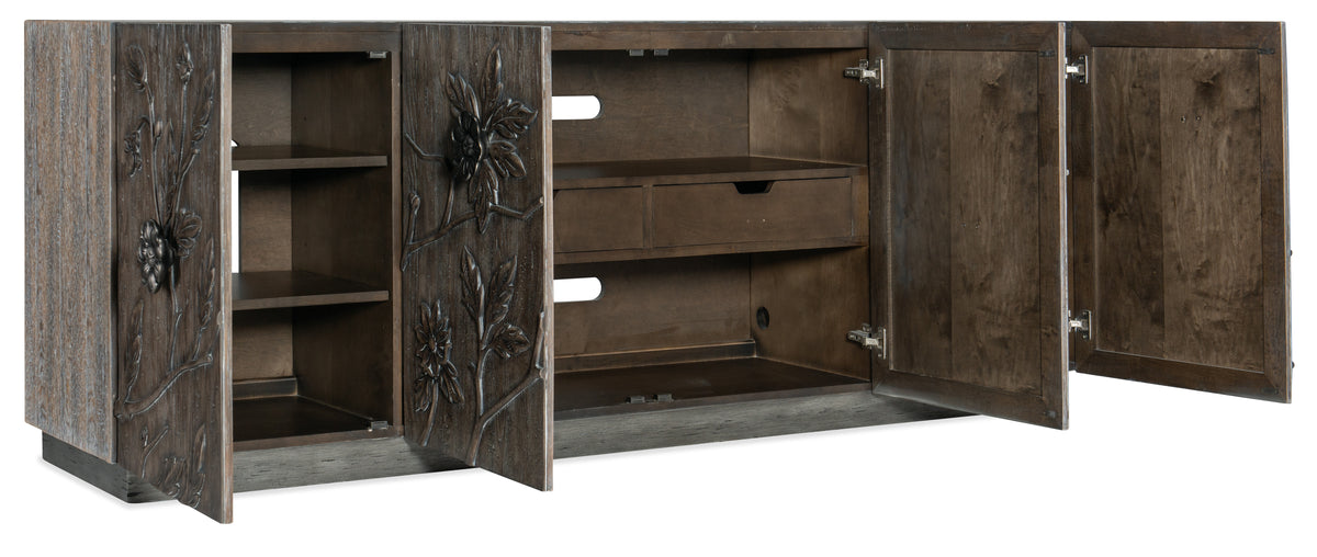 a wooden cabinet with a shelf