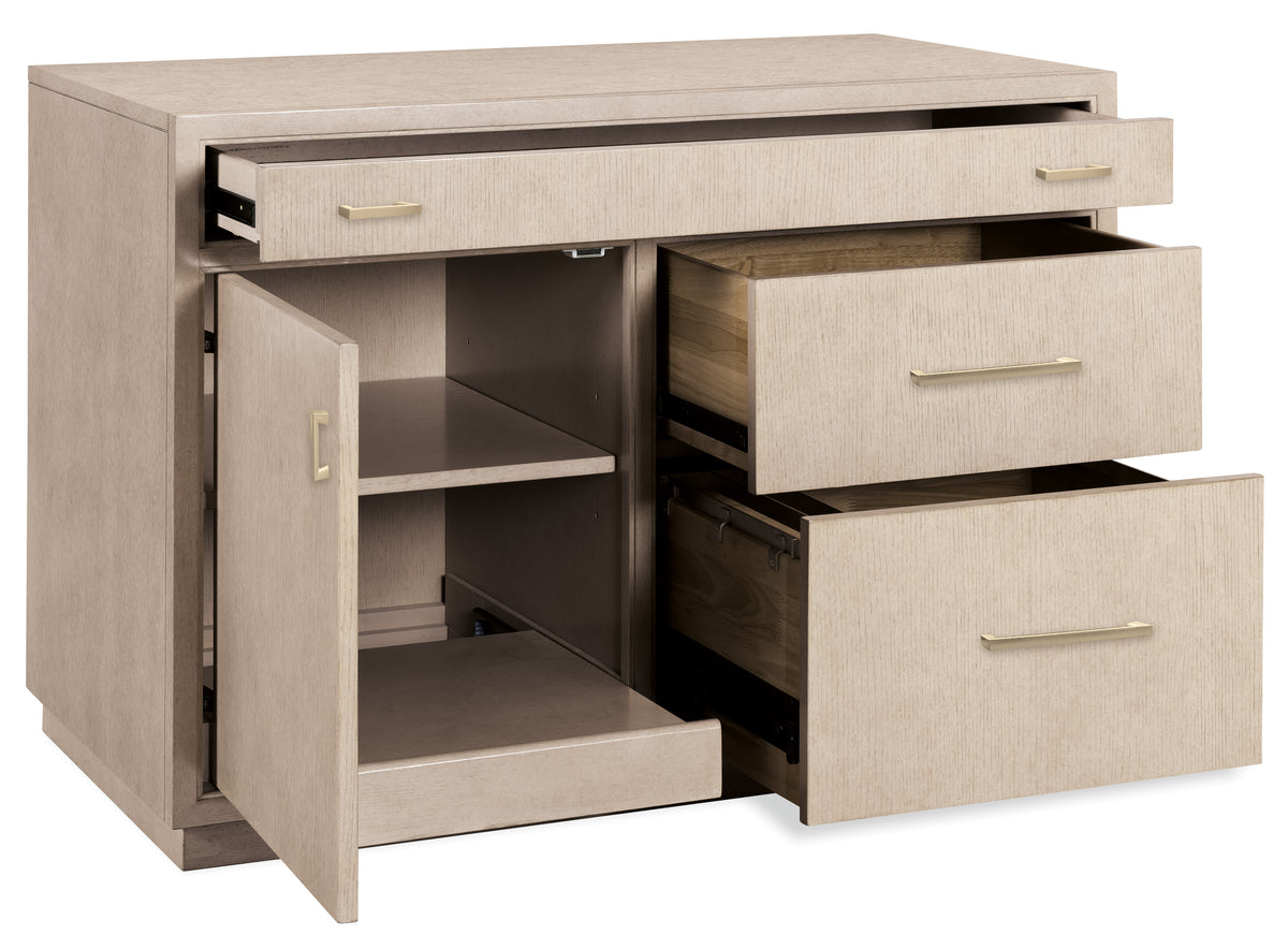 a white desk with drawers