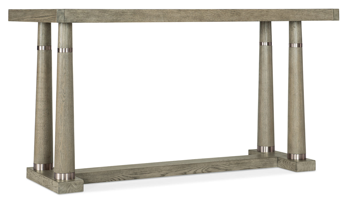a wooden rectangular object with metal posts