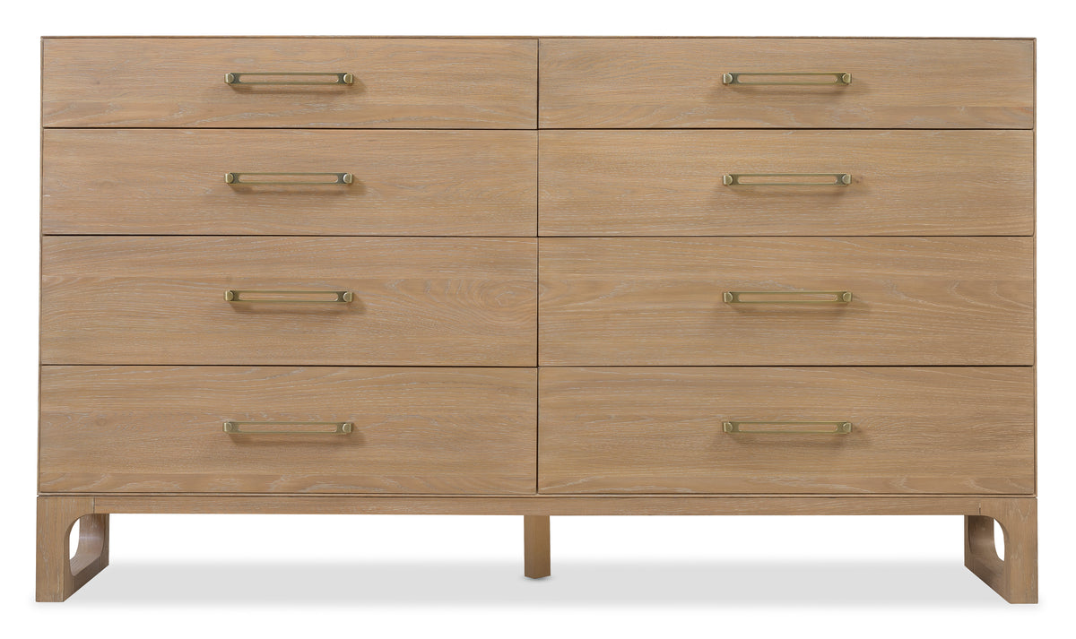 a wooden dresser with drawers