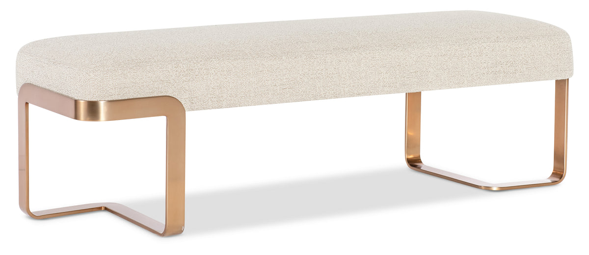 a white and gold bench
