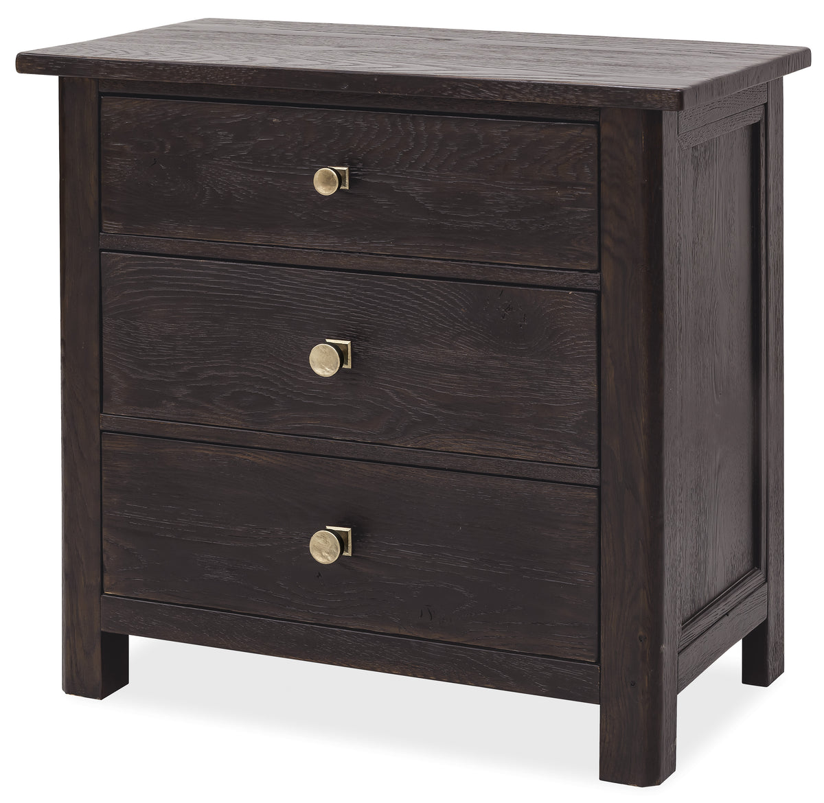 a dark wood dresser with drawers