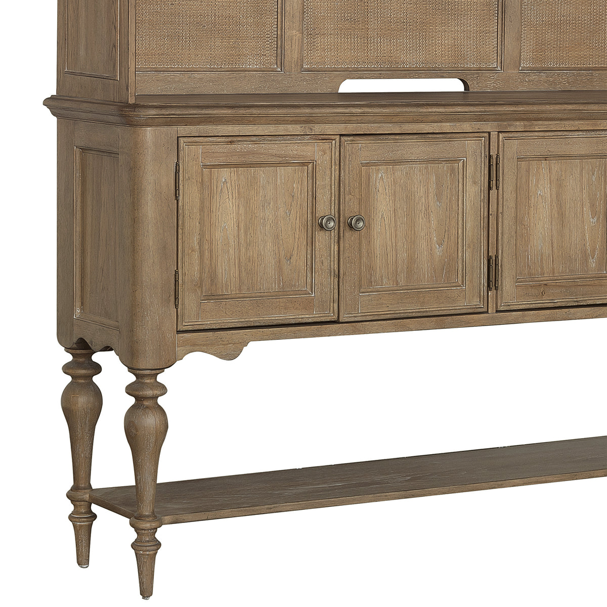 a wooden cabinet with a shelf