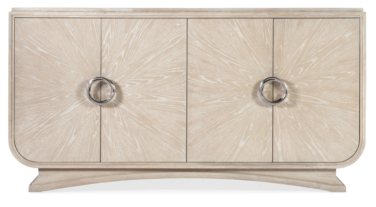 a white cabinet with silver handles