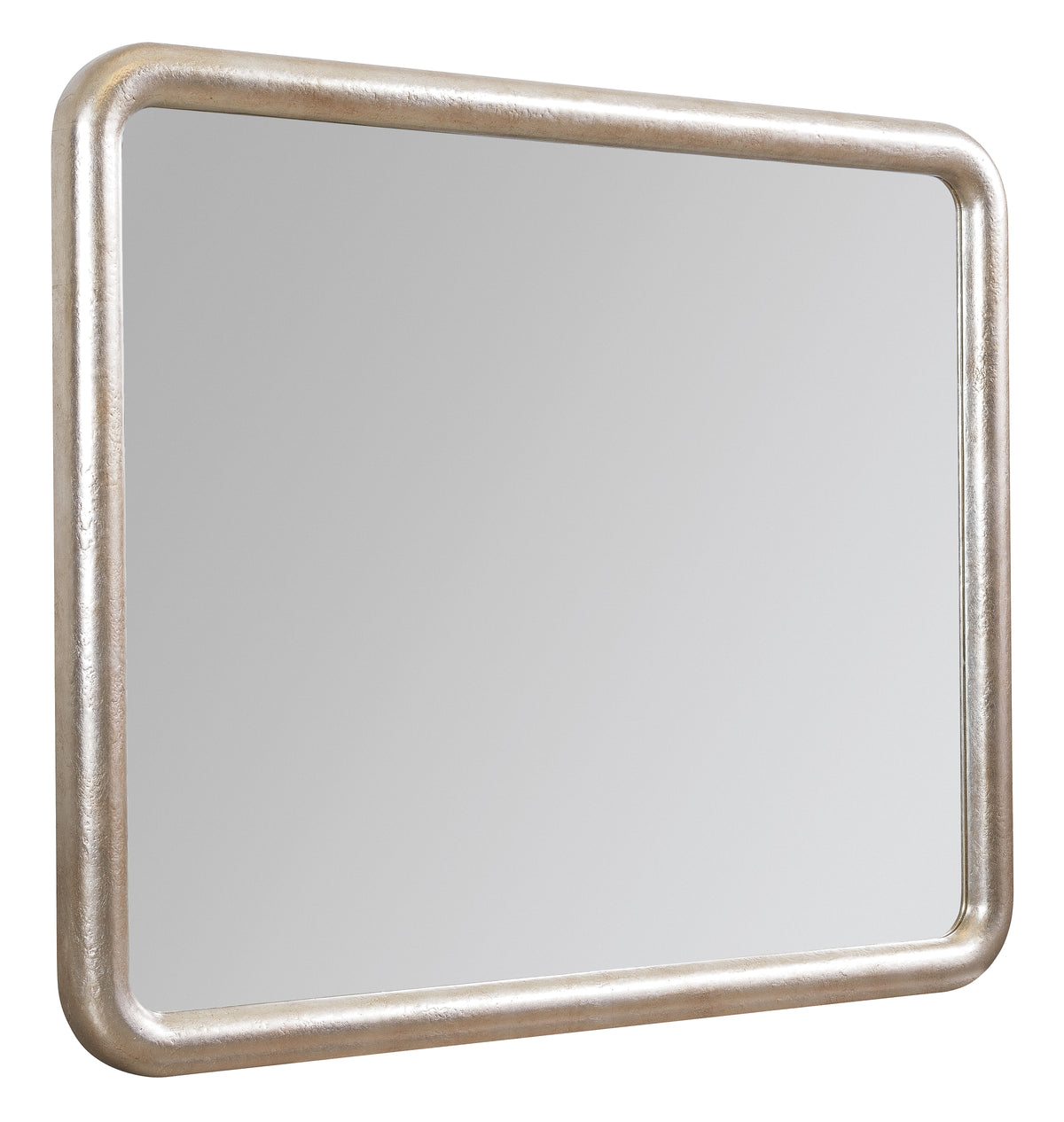 a silver frame with a white background