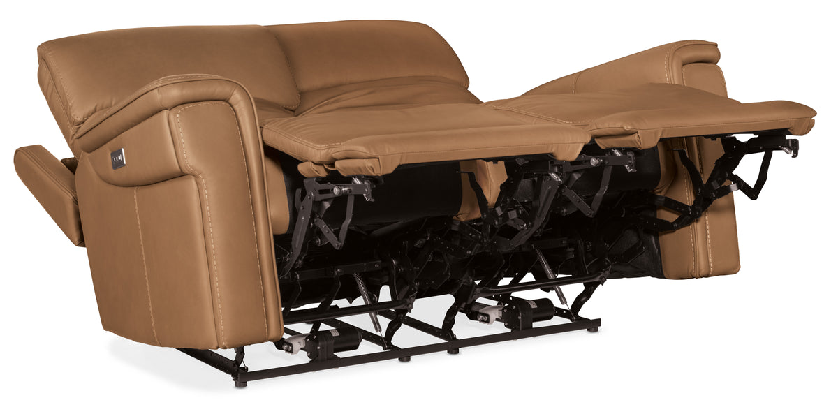 a brown recliner with three recliners