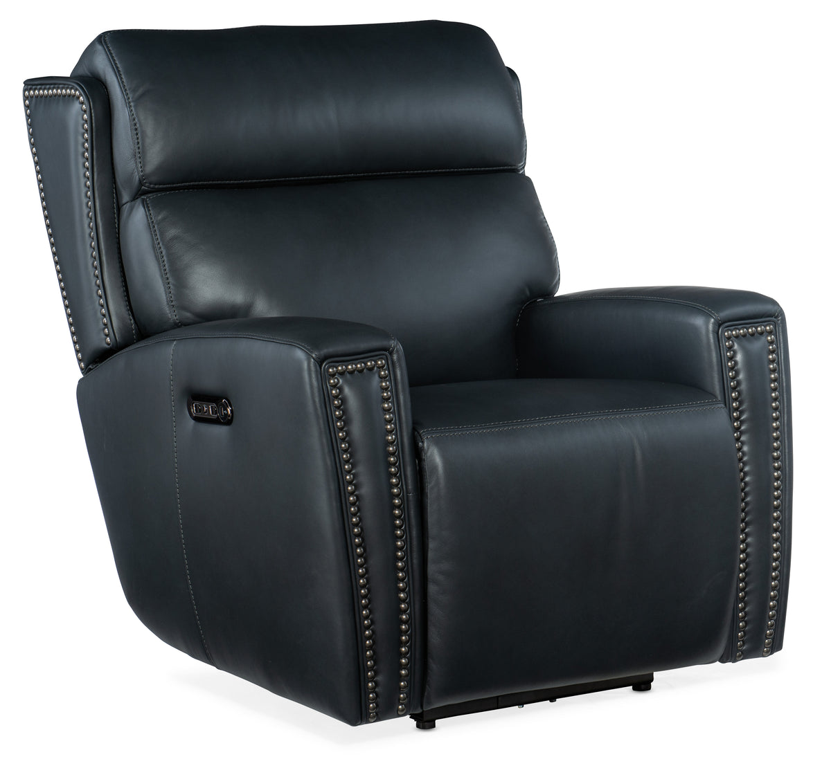 a black leather recliner chair
