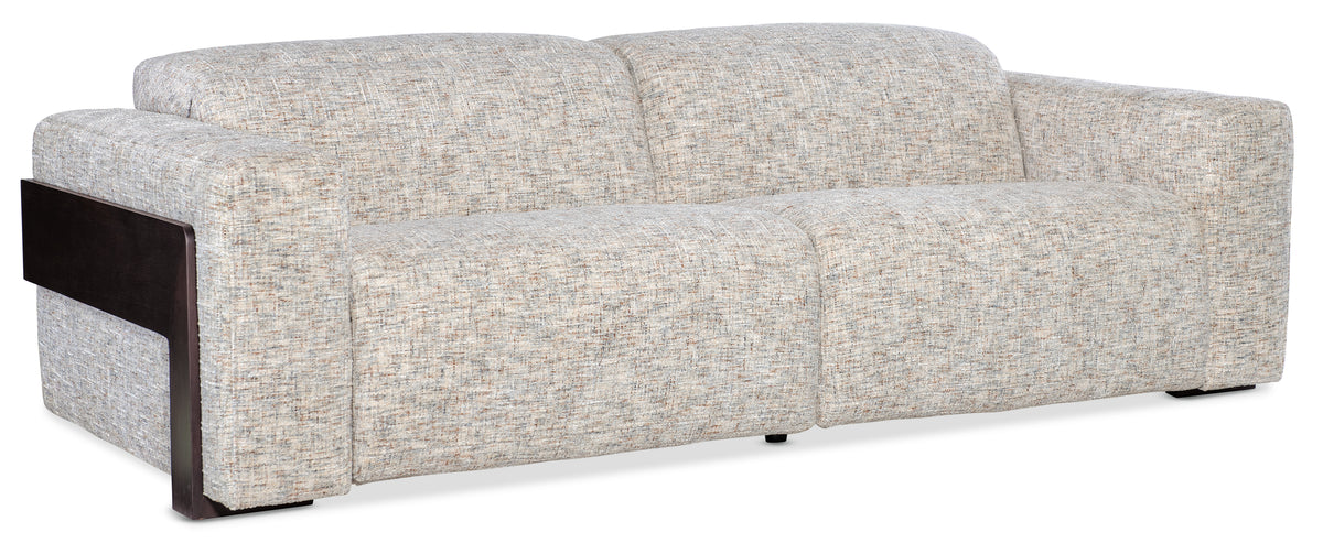 a white couch with black legs