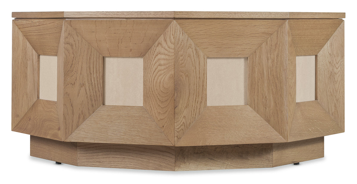 a wooden frame with a square cut out design