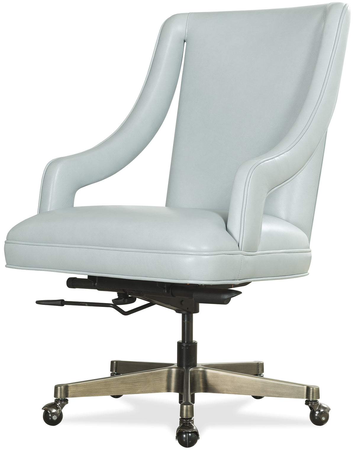 a white office chair with wheels