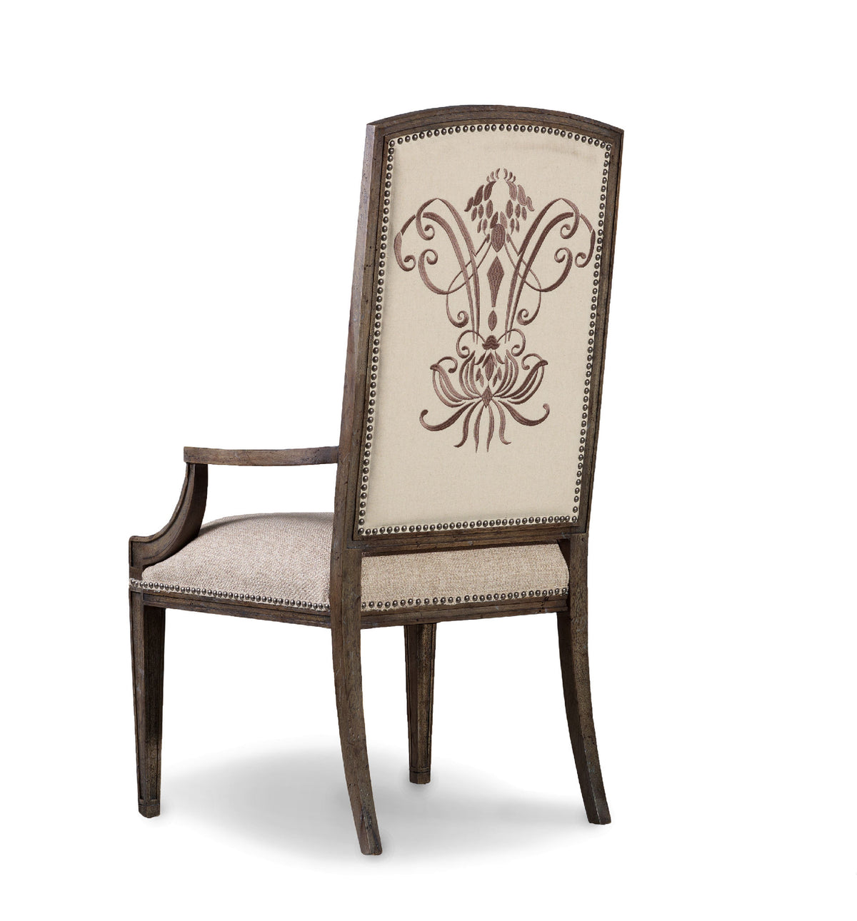 a chair with a white cushion