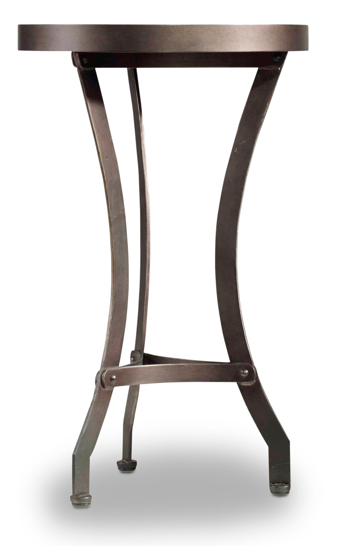 a metal table with legs