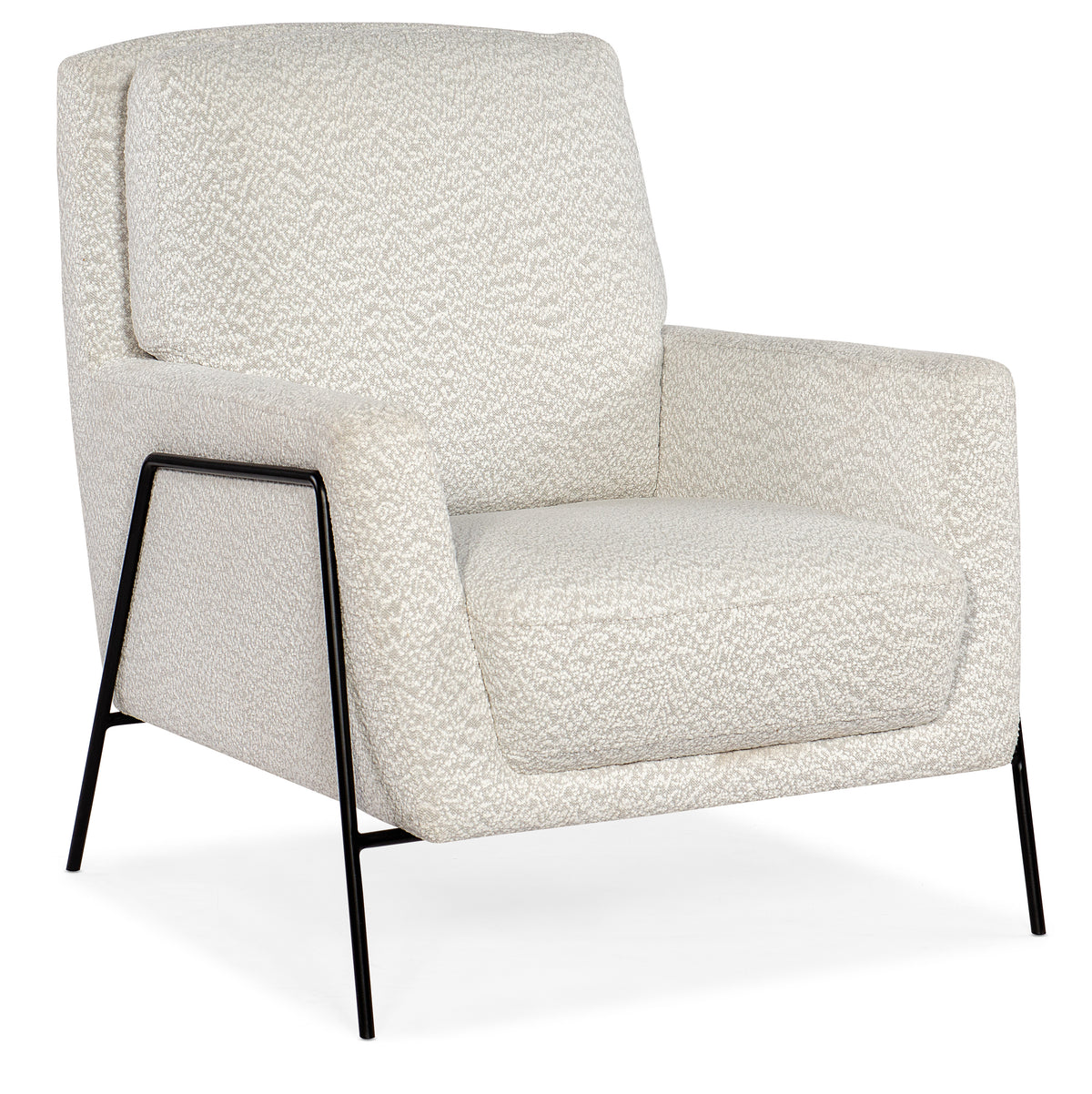 a white chair with black legs