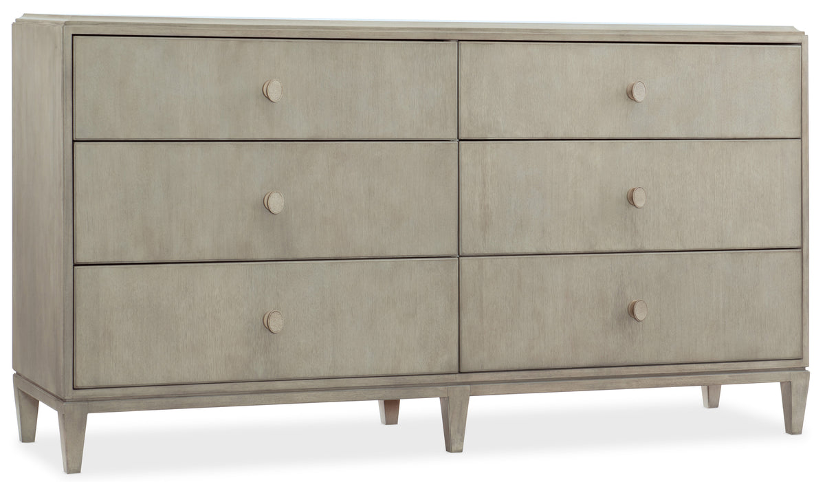 a dresser with drawers on it