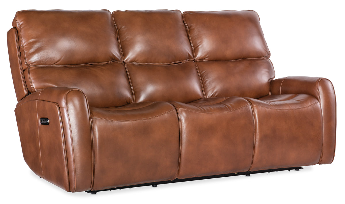 a brown leather couch with white background