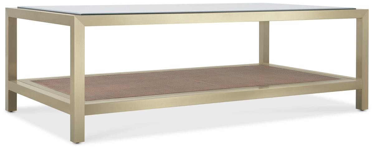 a table with a shelf