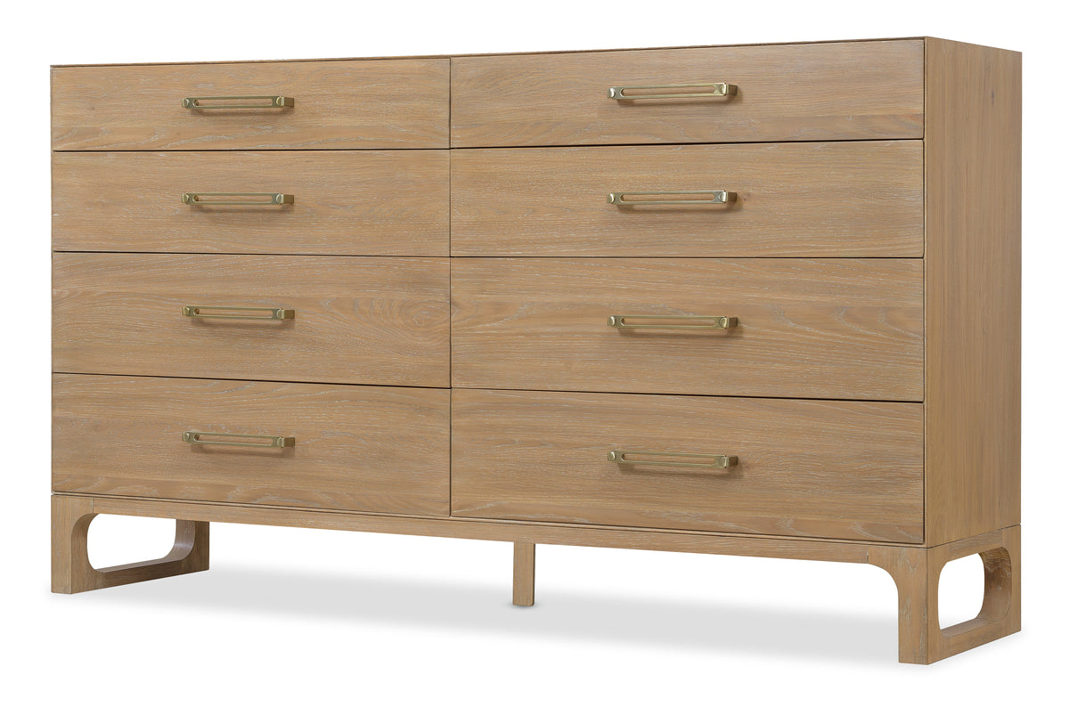 a wooden dresser with drawers