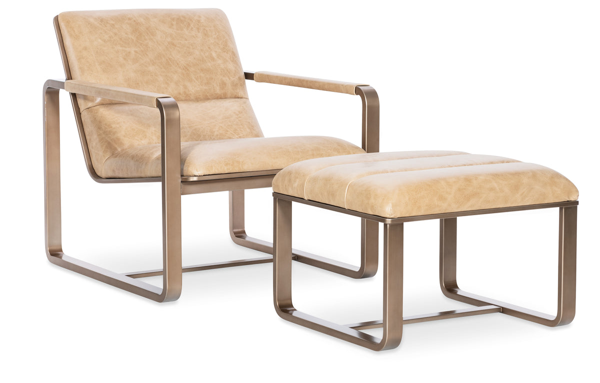 a chair and ottoman on a white background