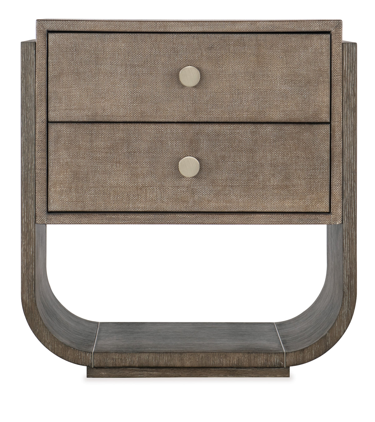 a brown and white nightstand