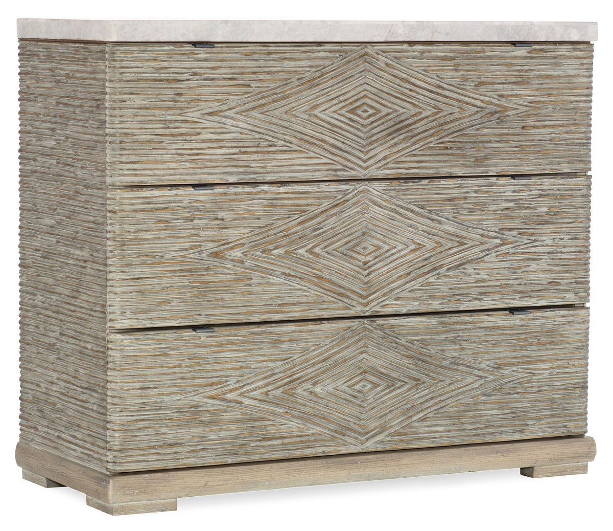 a chest of drawers with a pattern on it