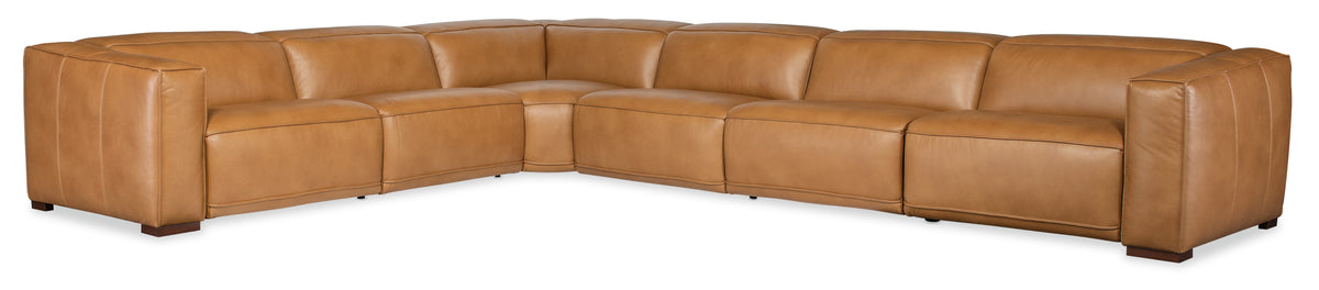 a brown leather couch with a white background