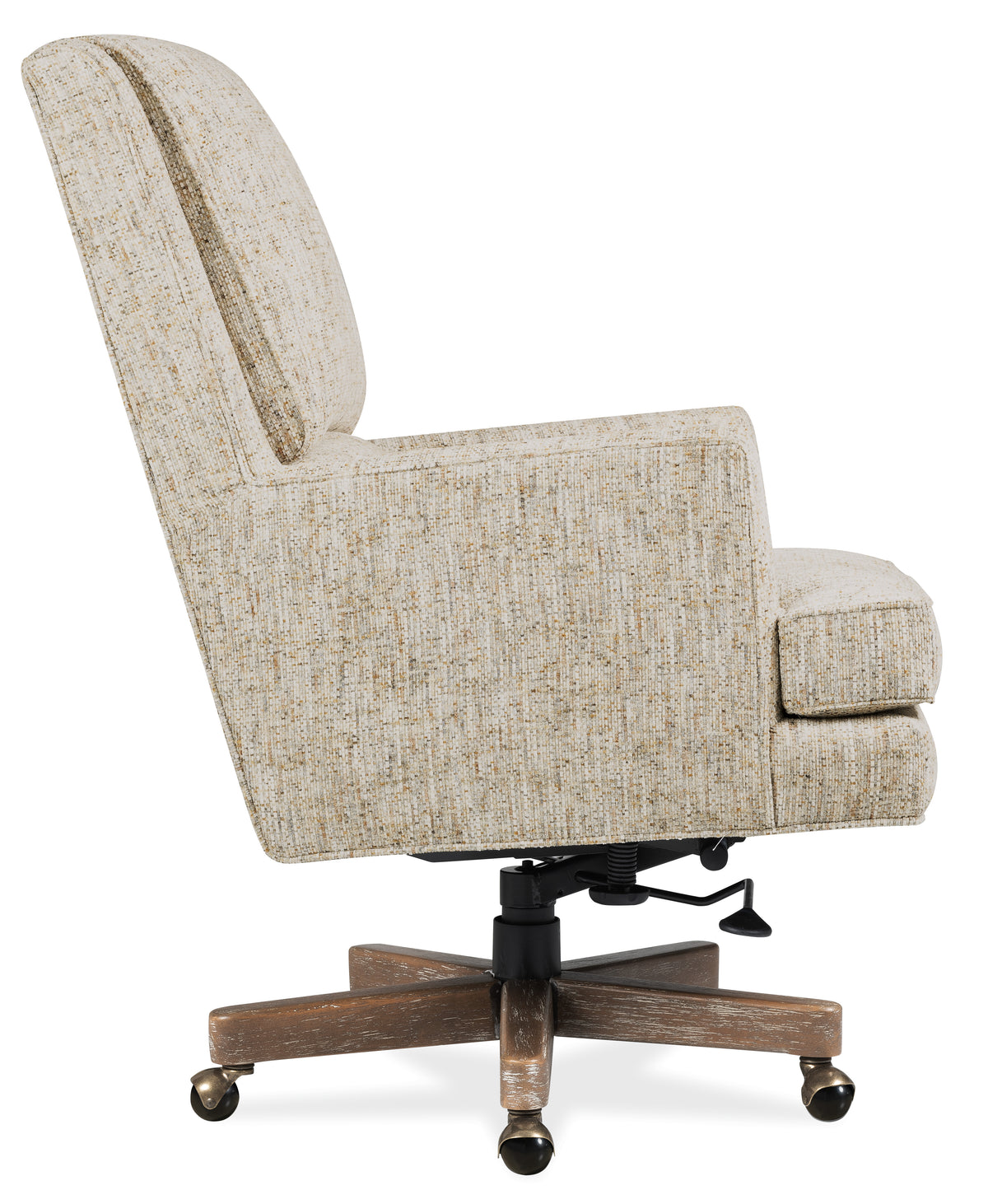 a white chair with wheels