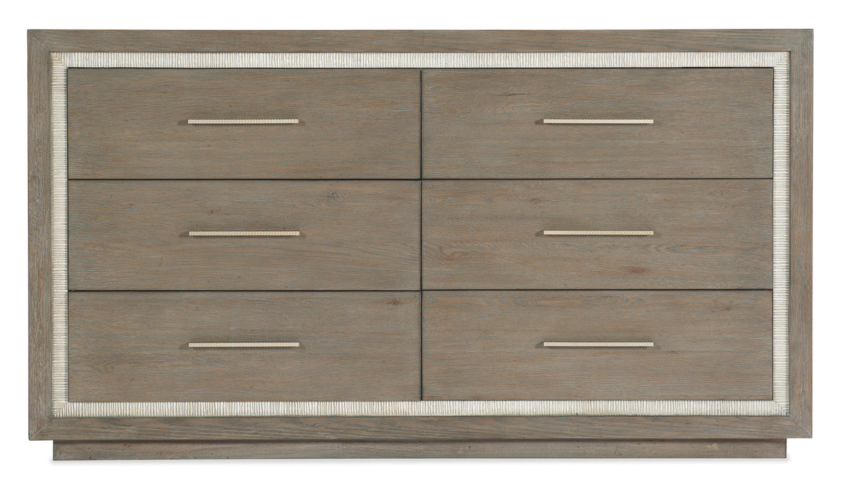 a wooden dresser with drawers