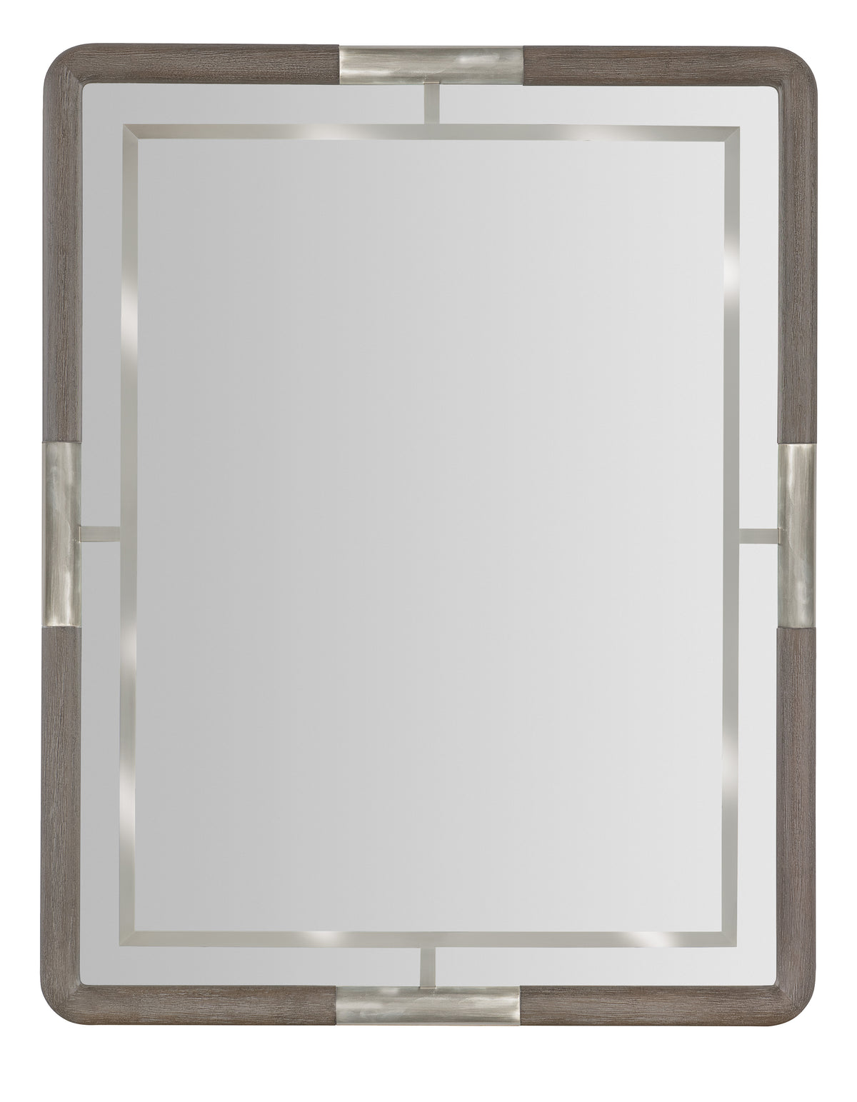a rectangular picture frame with silver trim