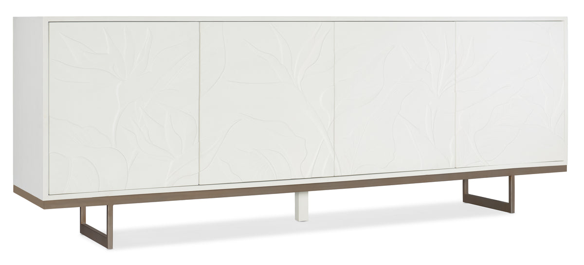 a white cabinet with a white surface