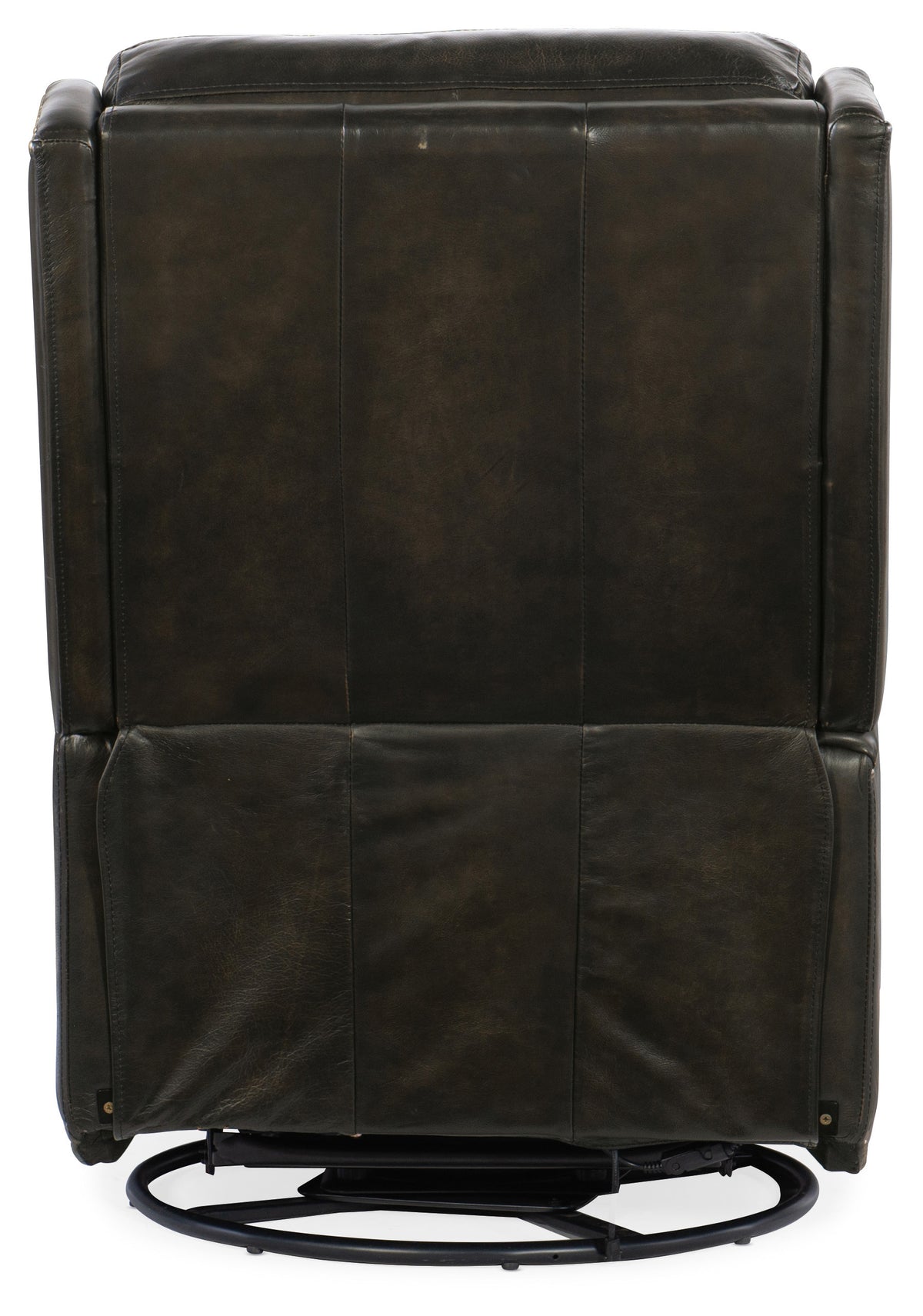 a back of a brown leather chair