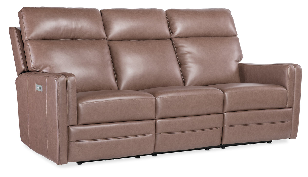 a brown leather couch with white background