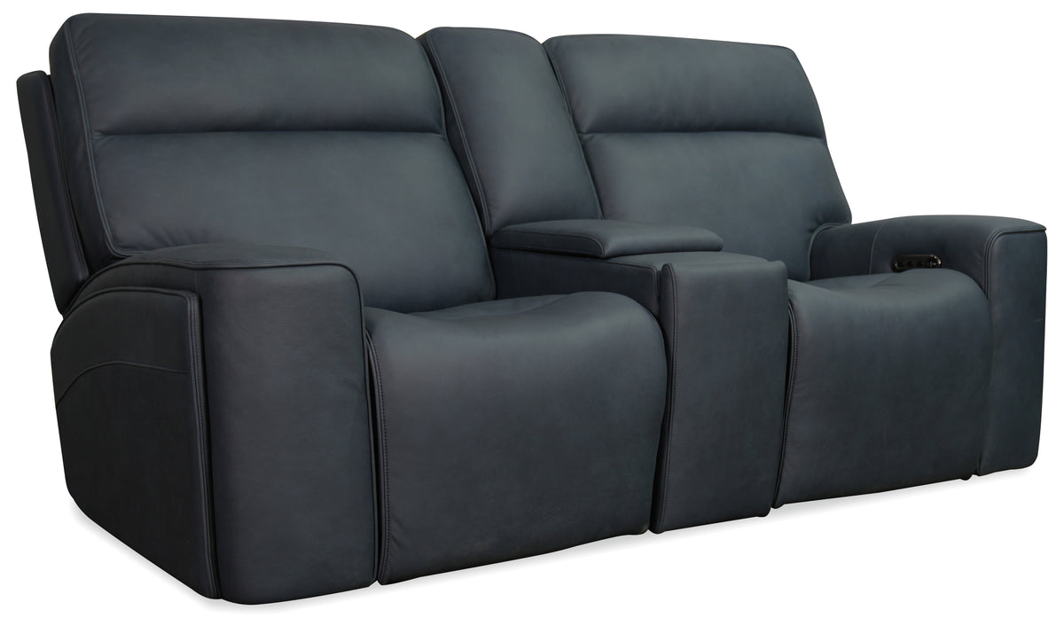 a black couch with armrests