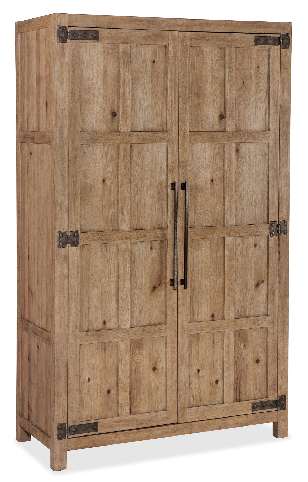 a wooden cabinet with two doors