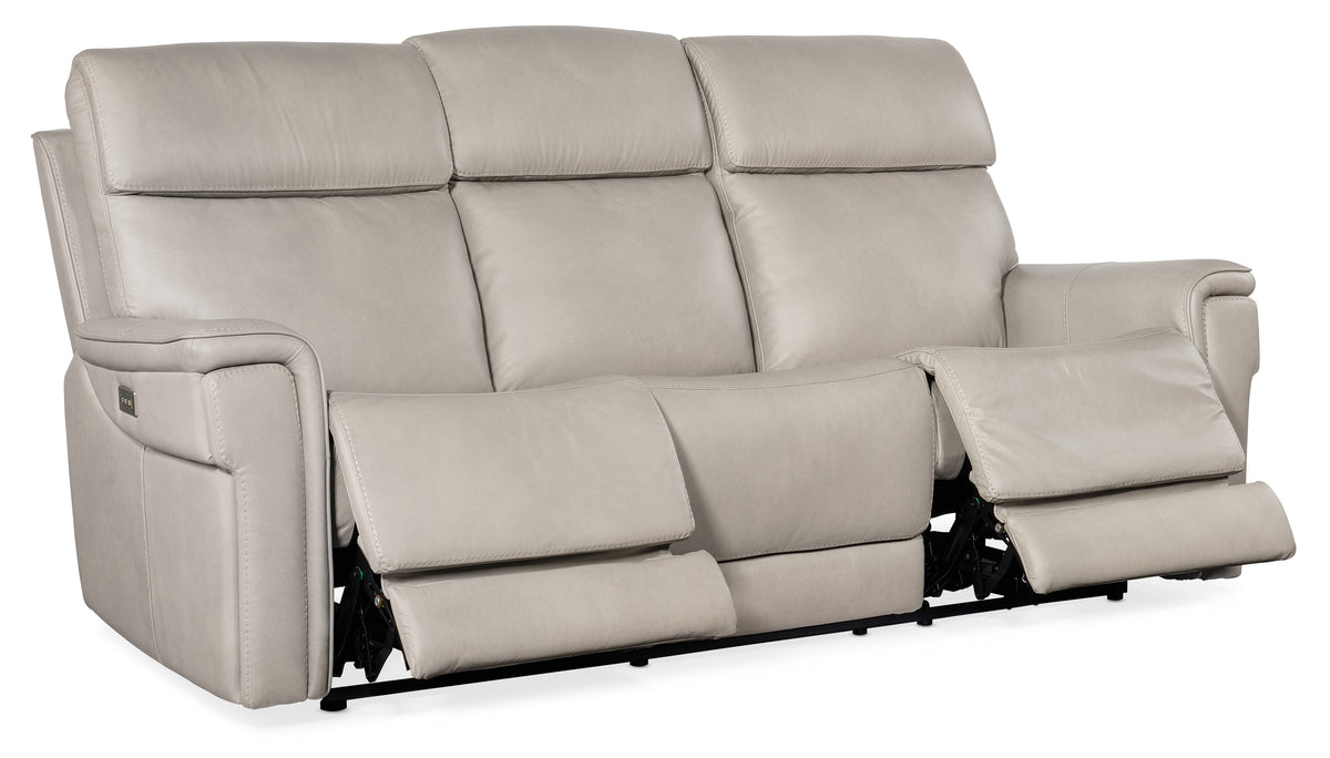 a white reclining sofa with a white background