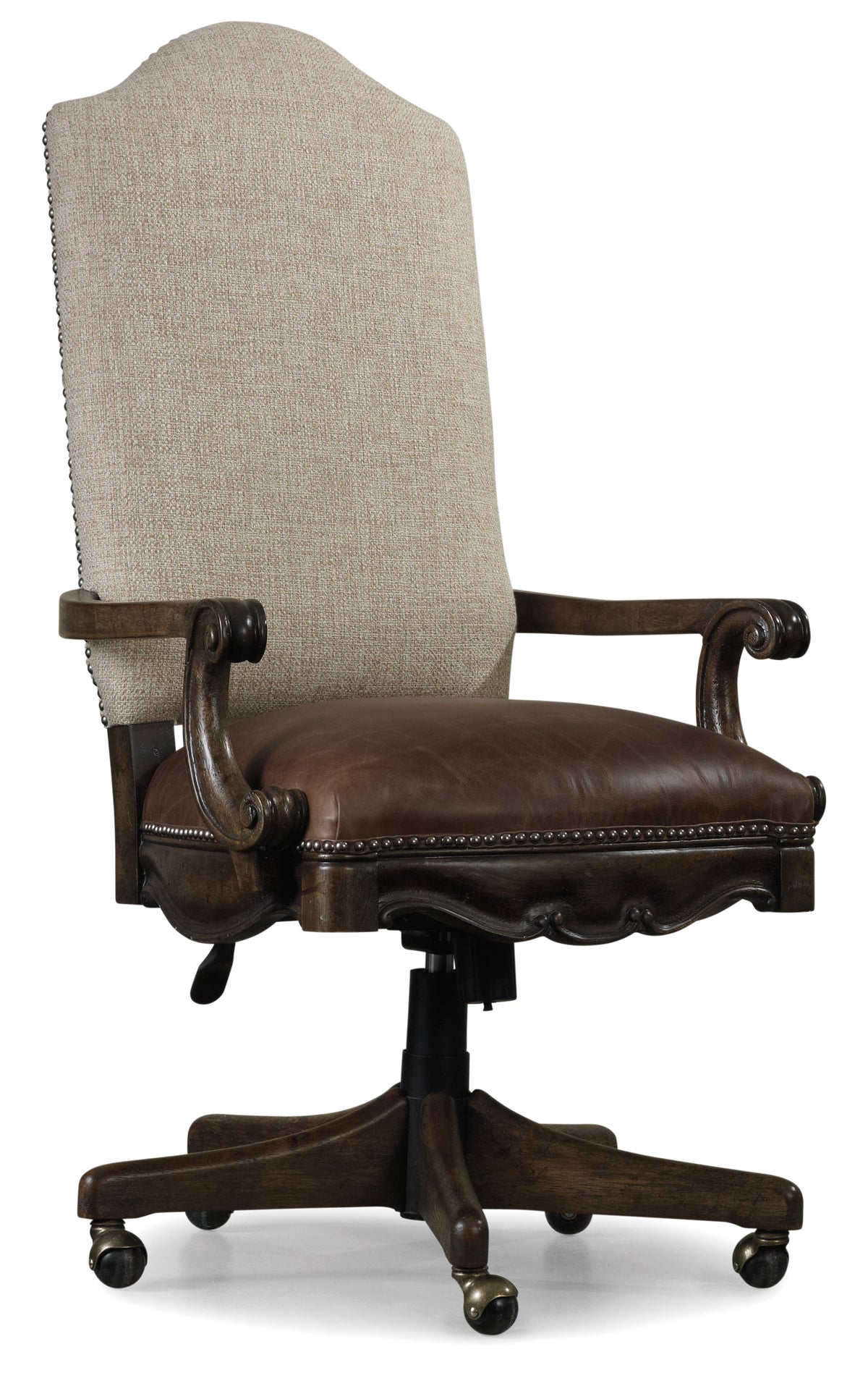 a brown and tan office chair