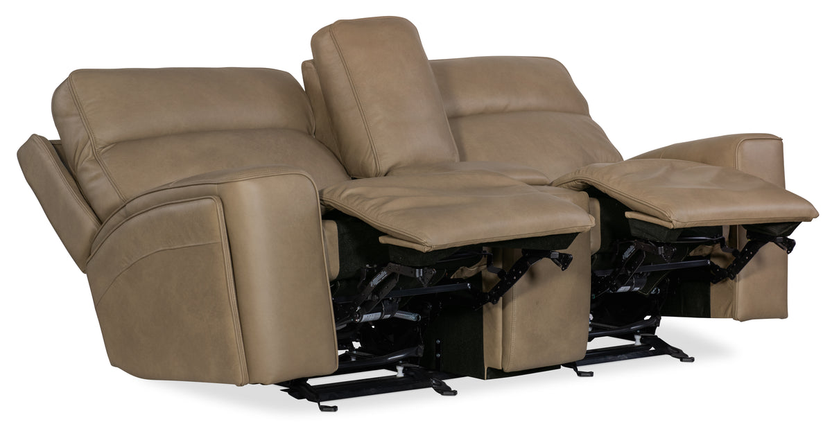 Riverton Power Gliding Console Loveseat with Power Headrest and Lumbar - Hooker Furniture (HRF-3252)