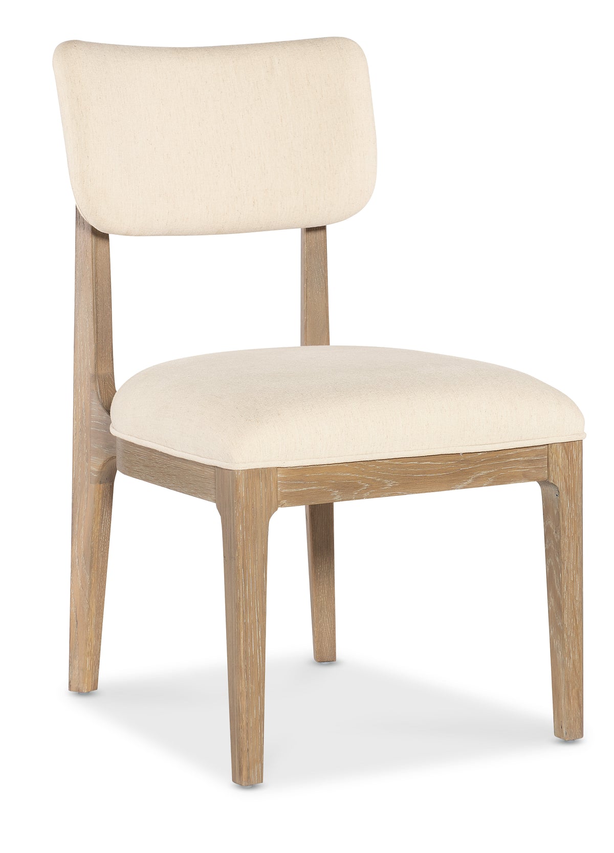 a white chair with a wooden frame