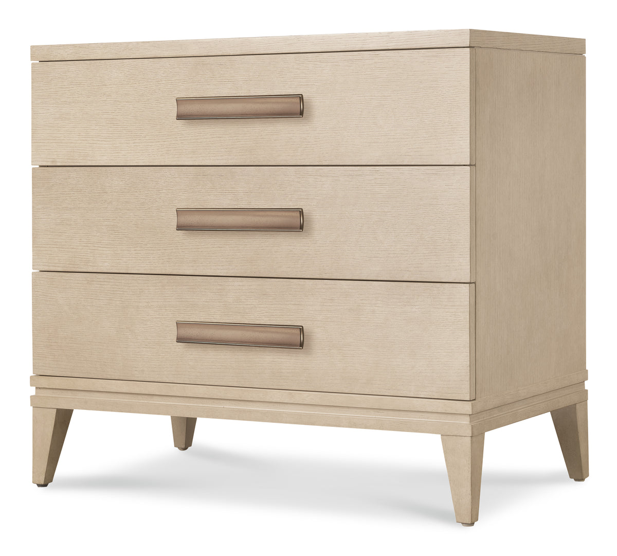 a white dresser with three drawers