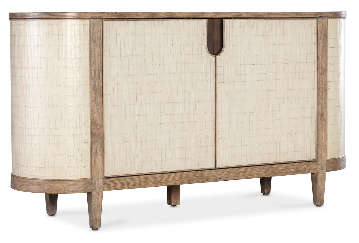 a white cabinet with a wooden frame