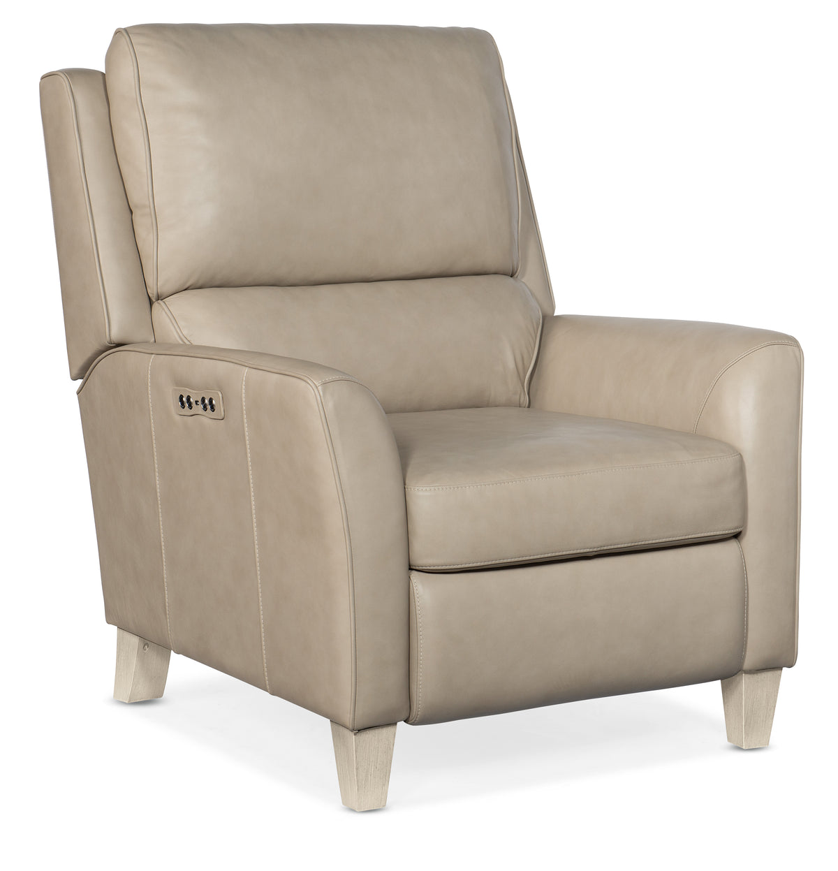 a tan leather recliner chair