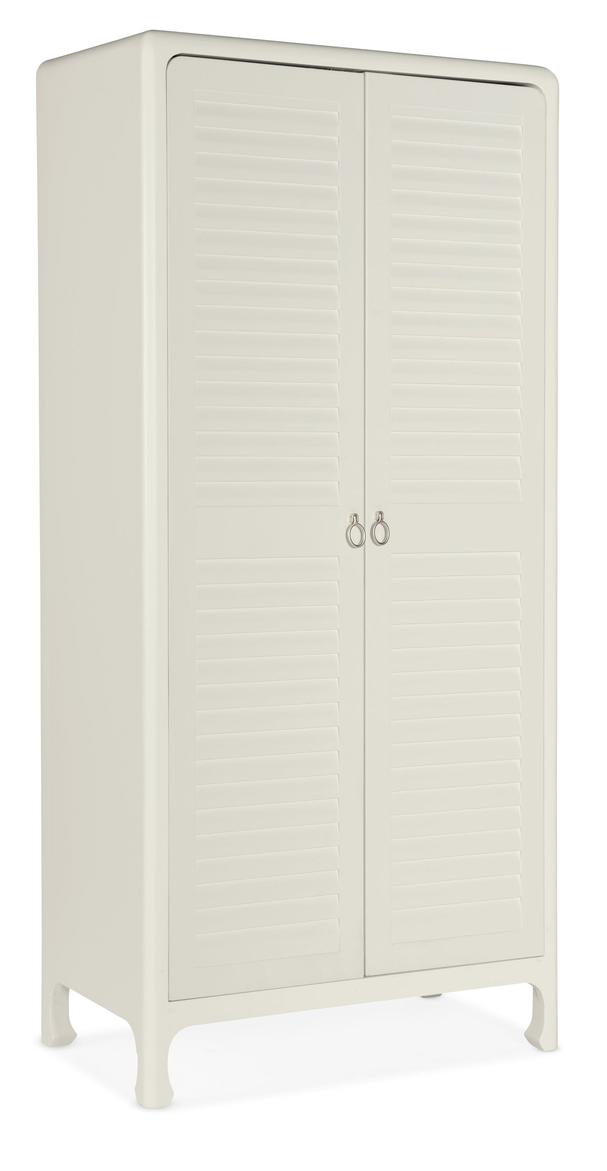 a white closet with doors