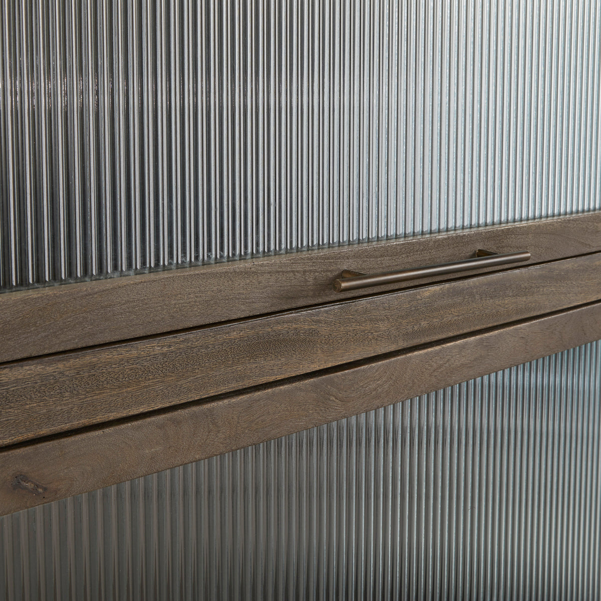 a wood shelf on a wall